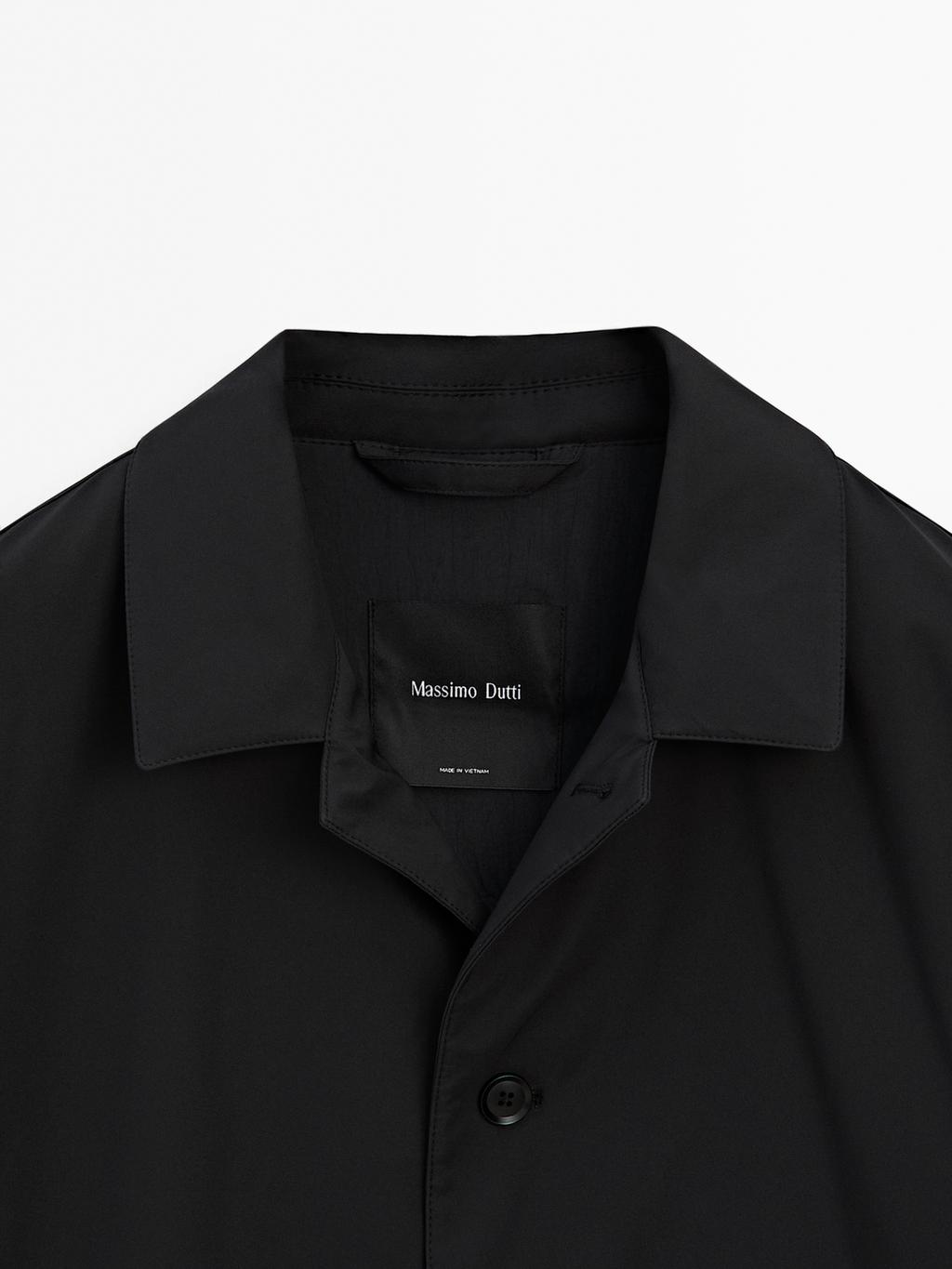 Water-repellent fabric trench coat