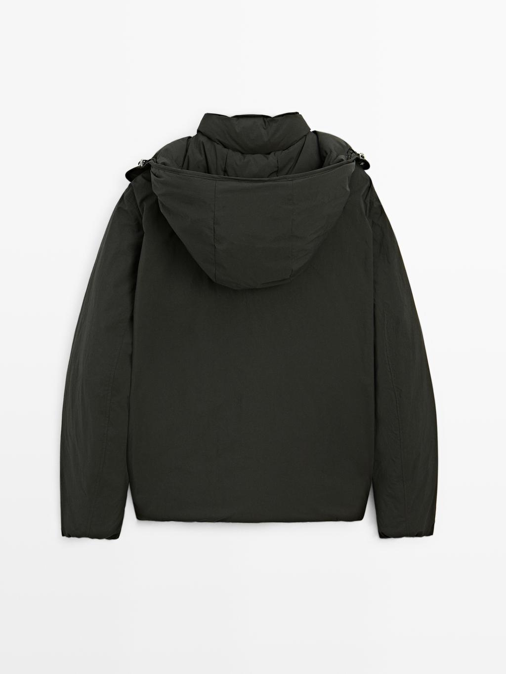 Short puffer parka in a feather and down blend