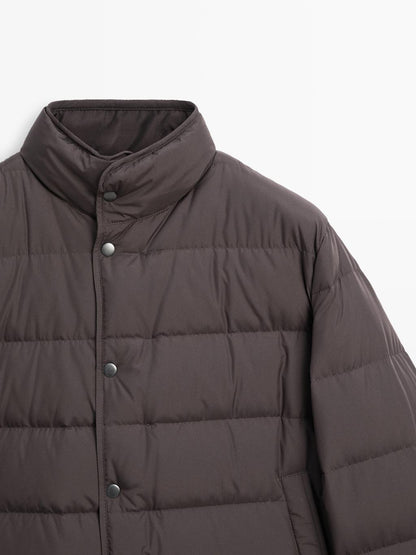 Water-repellent puffer jacket with down blend