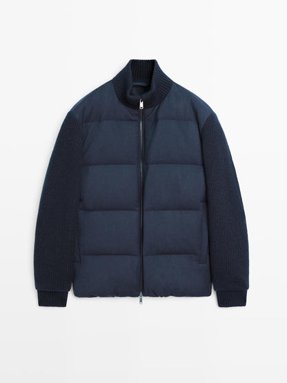 Knit down blend puffer jacket