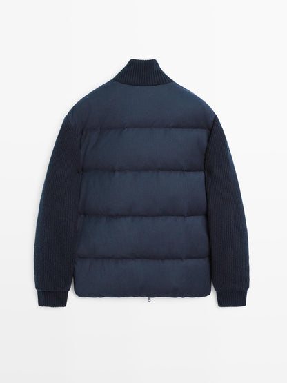 Knit down blend puffer jacket