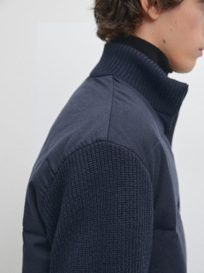 Knit down blend puffer jacket