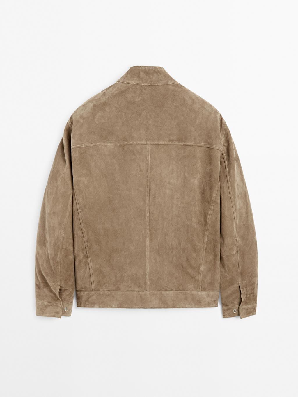 Short suede goatskin jacket