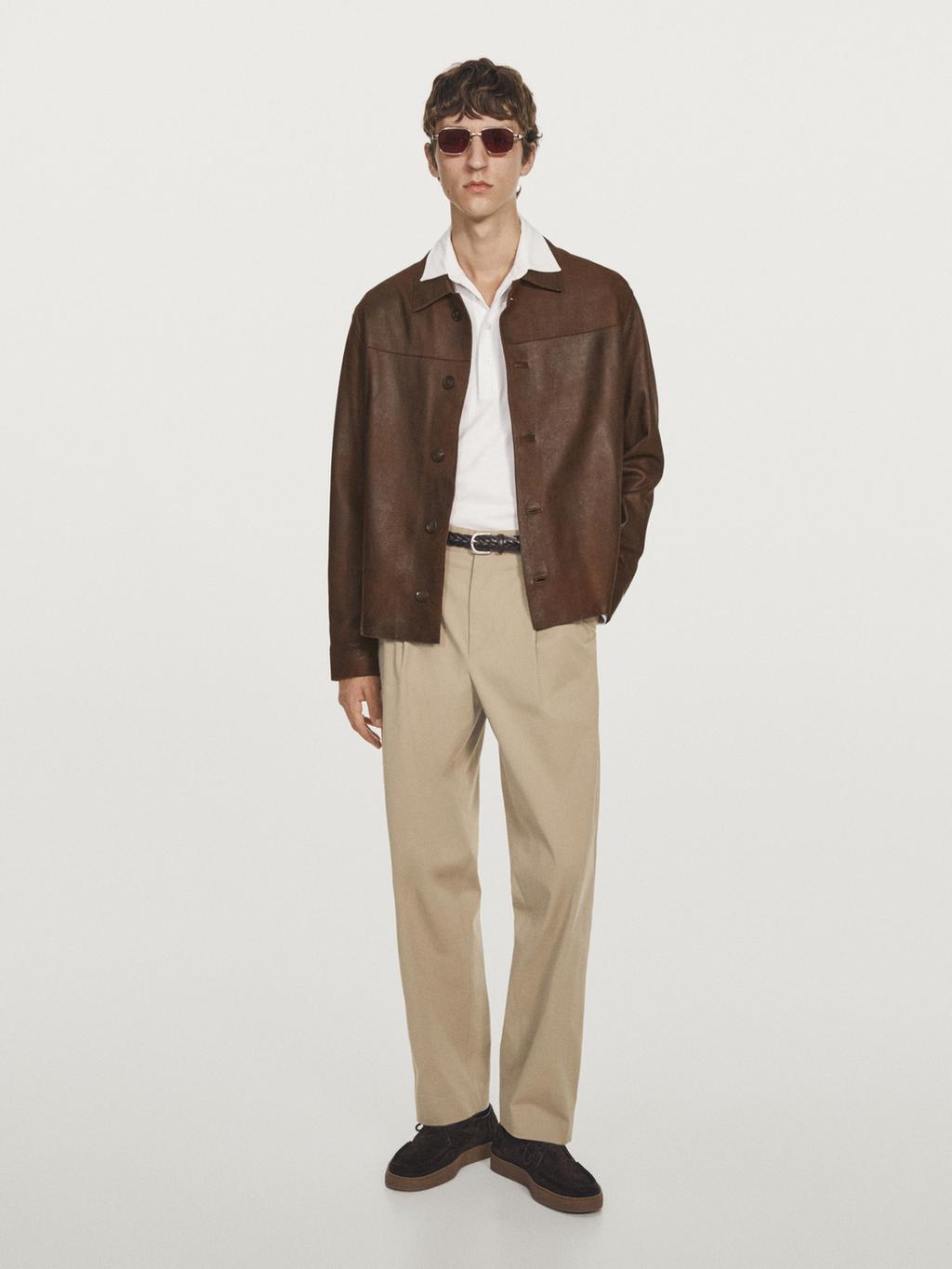 Suede finish sheepskin jacket