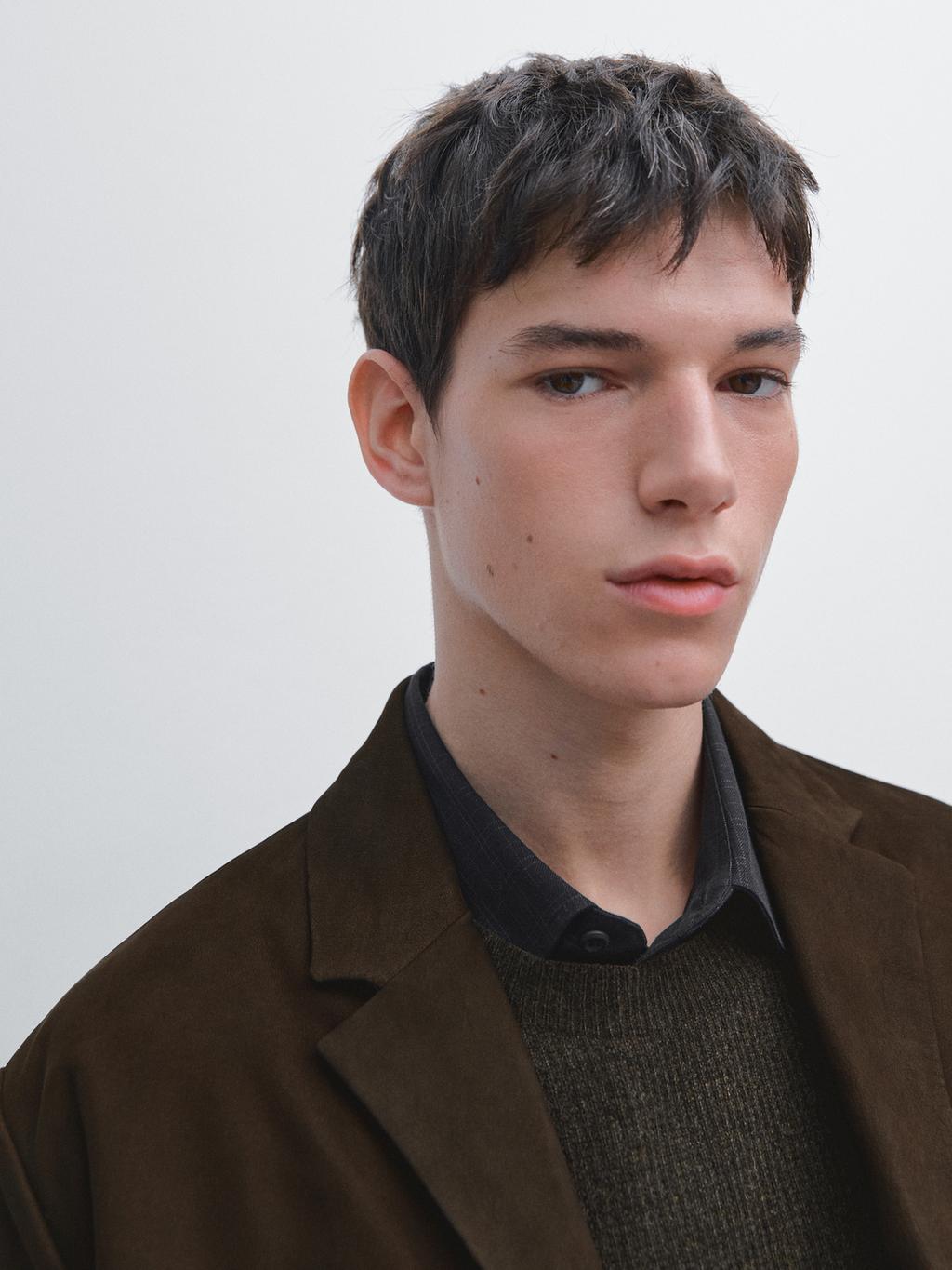 Nubuck leather blazer