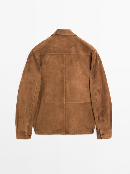 Lightweight suede leather shirt
