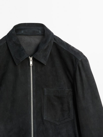 Suede leather jacket