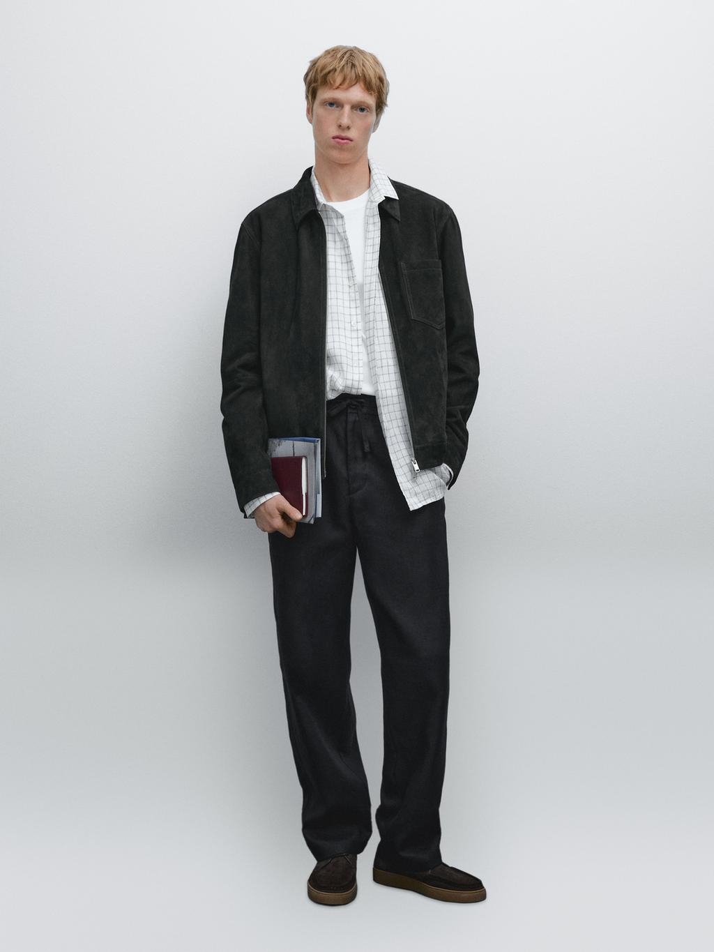 Suede leather jacket