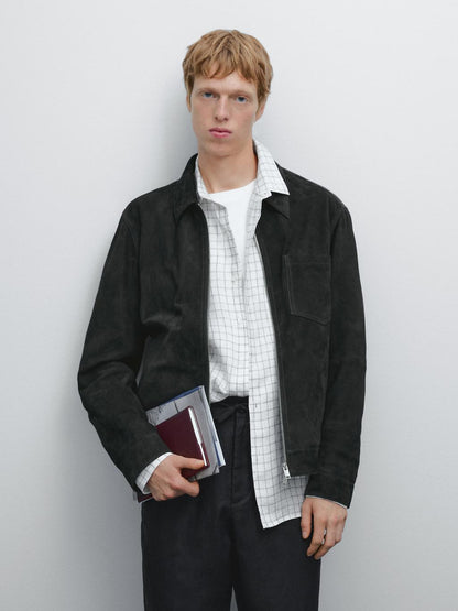 Suede leather jacket