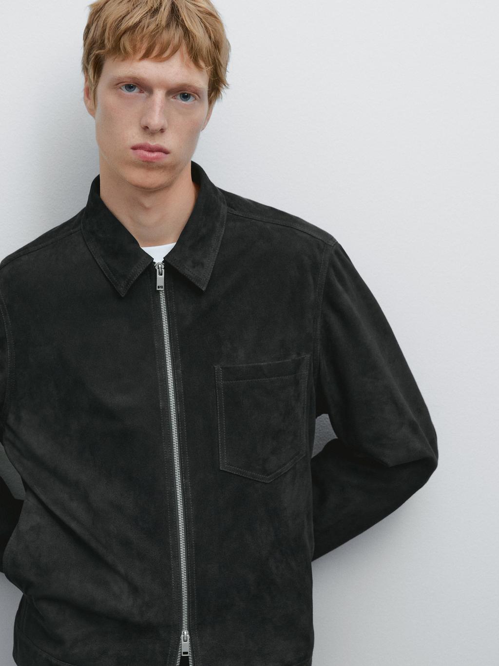 Suede leather jacket