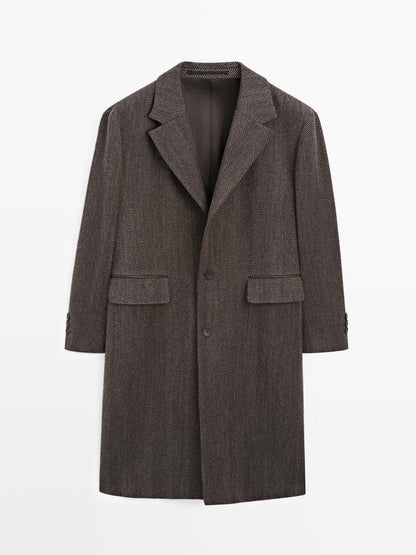 Long herringbone coat - LIMITED