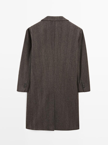 Long herringbone coat - LIMITED