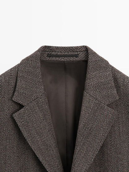 Long herringbone coat - LIMITED