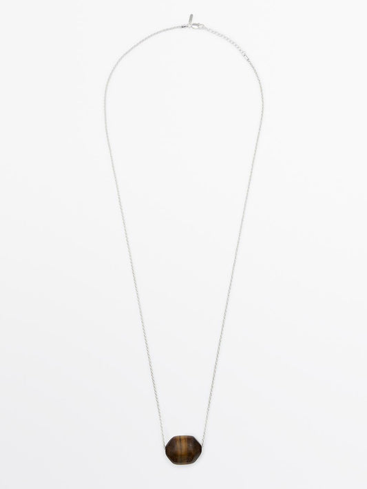 Chain necklace with stone