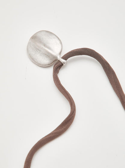 Leaf and silk cord necklace