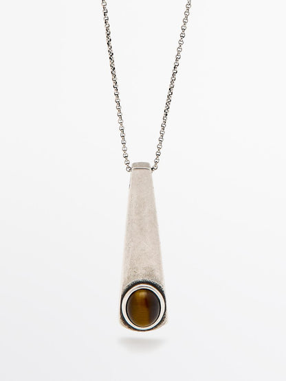 Geometric pendant with stone