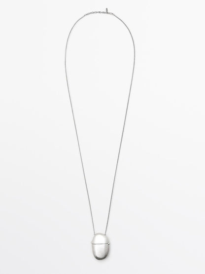 Necklace with oval box pendant