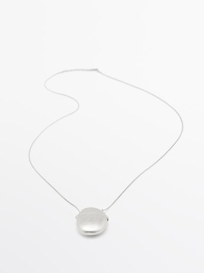 Necklace with oval box pendant