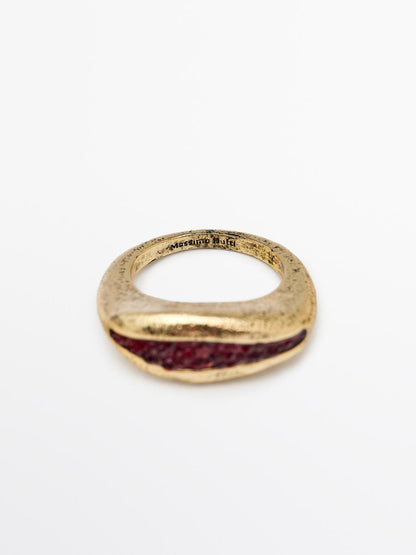 Irregular rhinestone ring