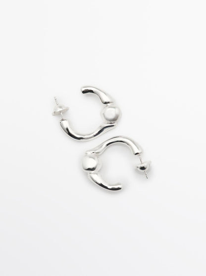 Ball hoop earrings
