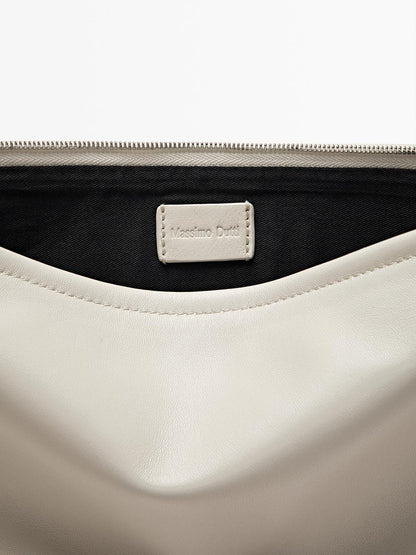 Small nappa leather pouch bag with knot