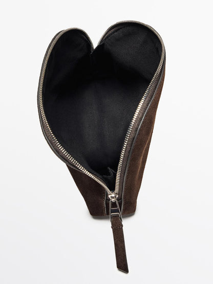 Small split leather toiletry bag