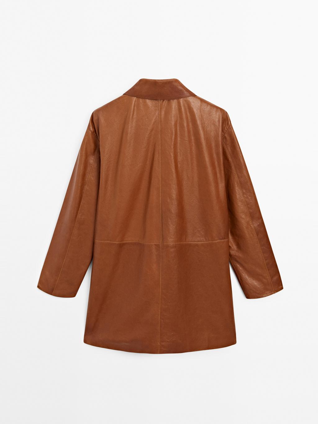 Long nappa leather coat