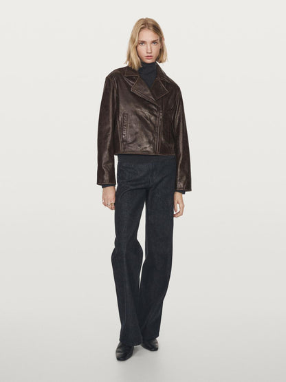 Nappa leather biker jacket