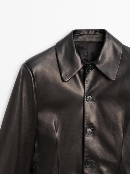 Nappa leather buttoned blazer - LIMITED