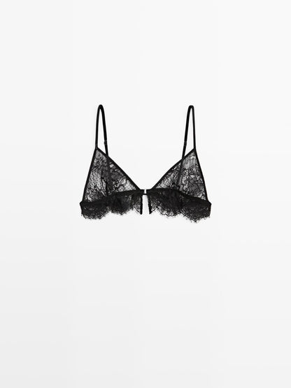 Lace cotton blend bralette