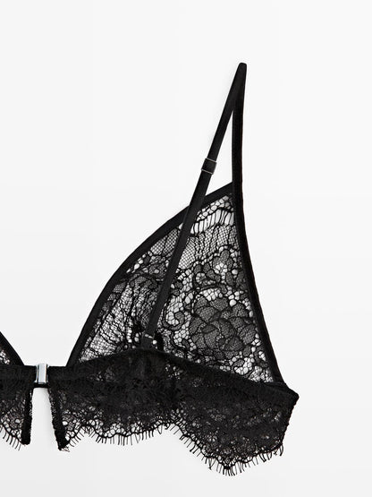 Lace cotton blend bralette