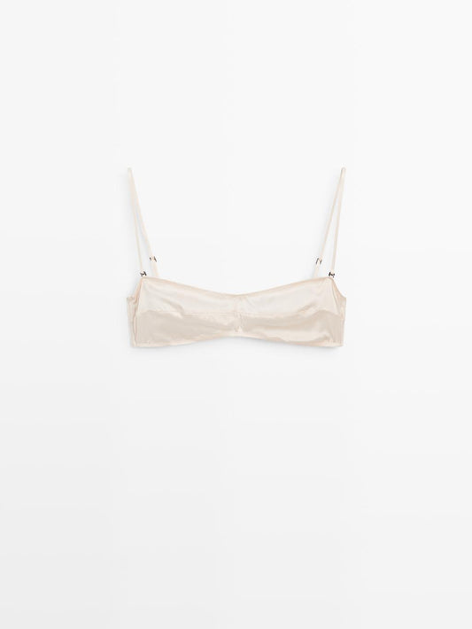 Silk blend bandeau top