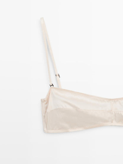 Silk blend bandeau top