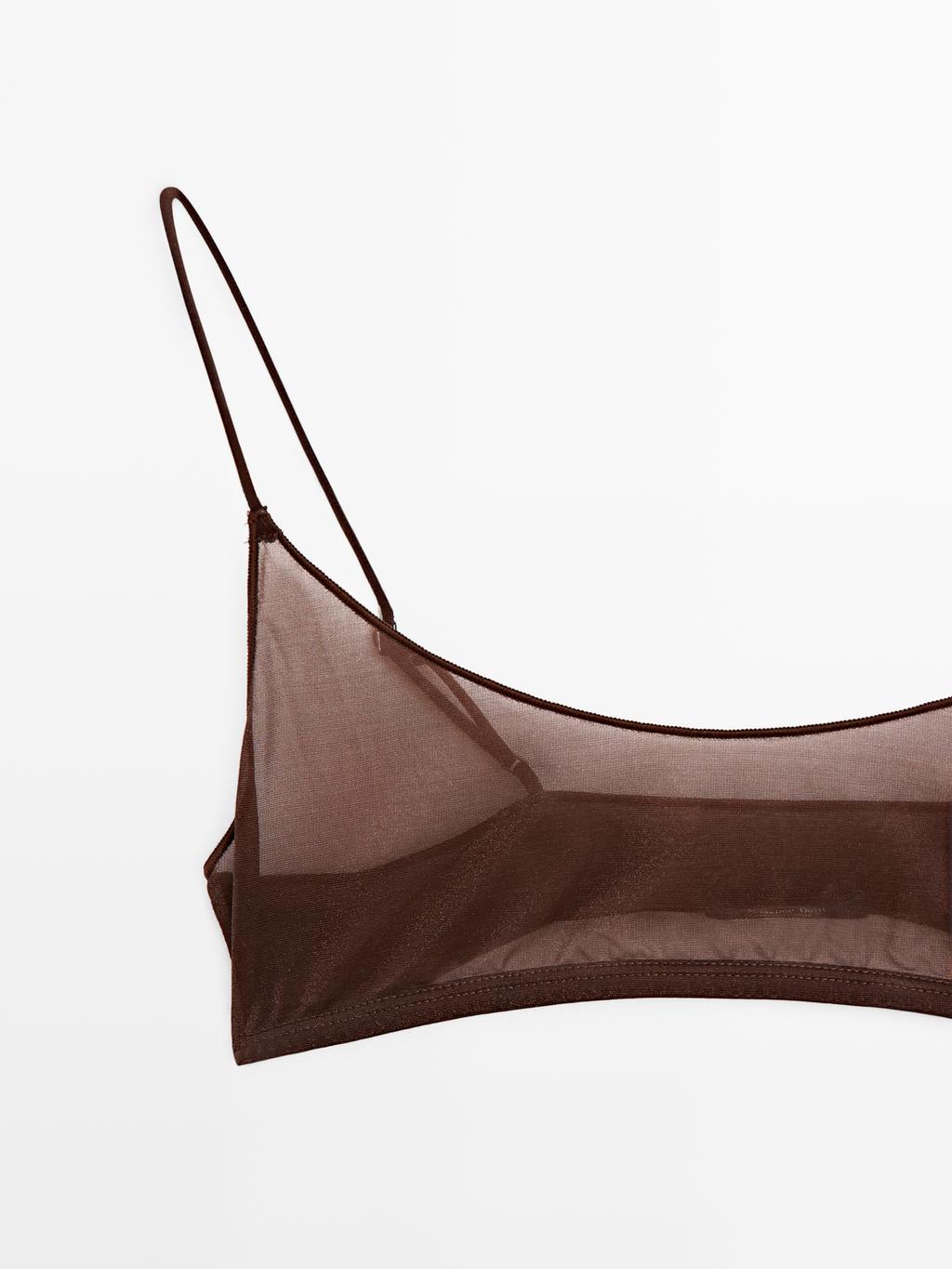 Semi-sheer top with metallic detail