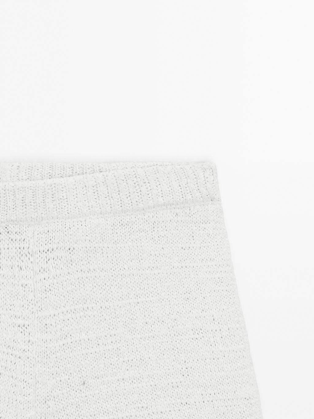 Cotton blend knit shorts