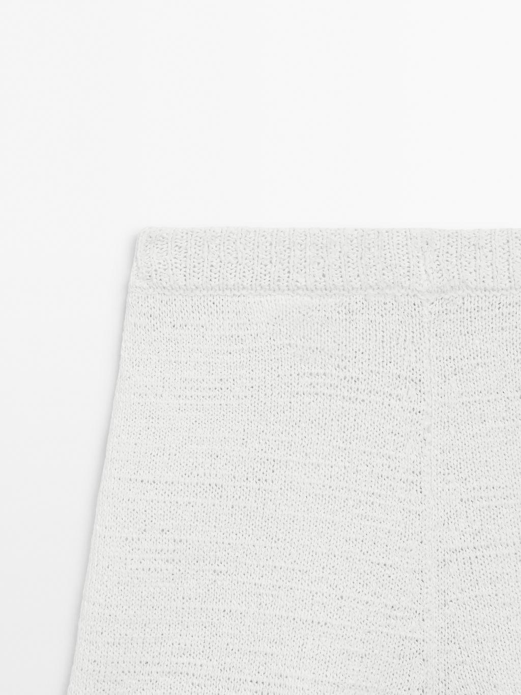 Cotton blend knit shorts