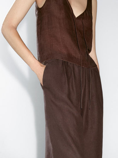 Flowing 100% linen trousers