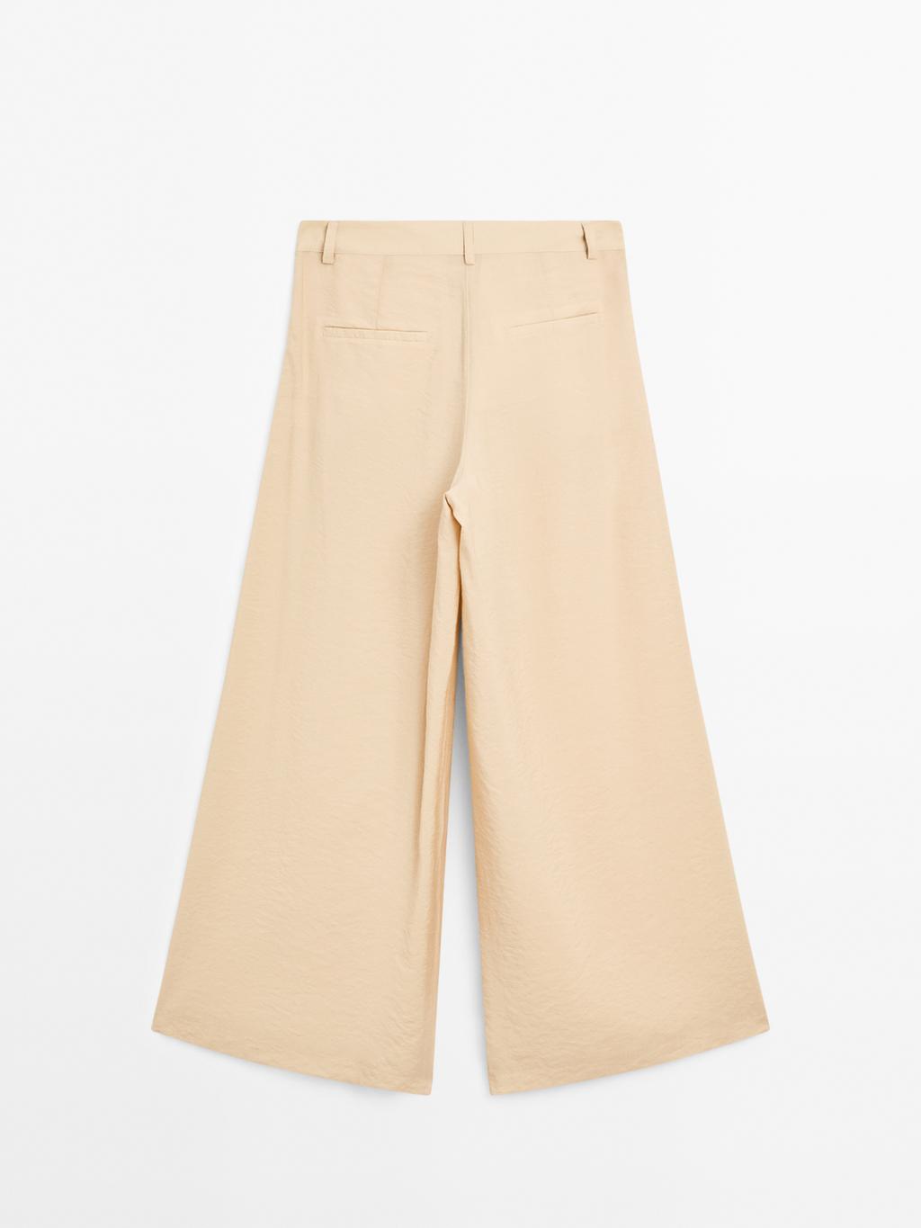 Darted palazzo trousers