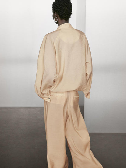 Darted palazzo trousers