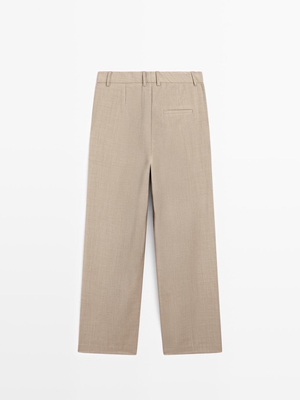 100% wool darted trousers
