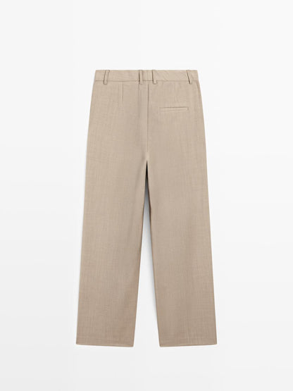 100% wool darted trousers