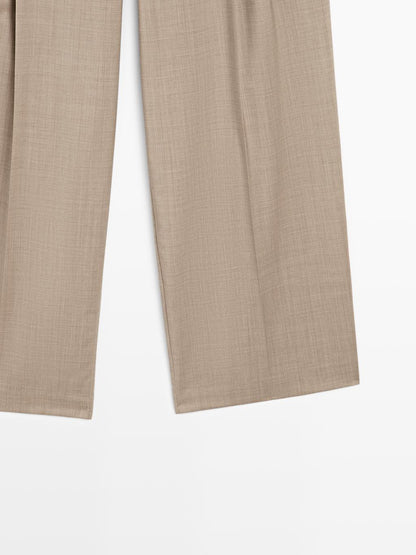 100% wool darted trousers