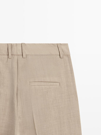 100% wool darted trousers