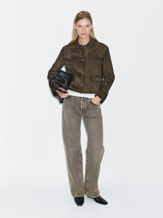 Mid-rise wide-leg jeans