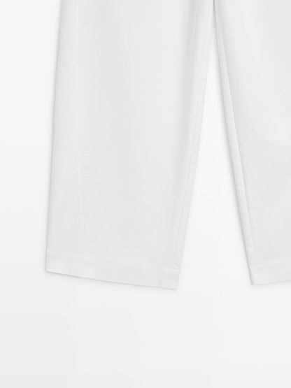 High-waist barrel fit trousers
