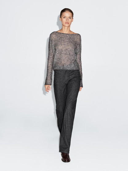 High-waist straight-leg comfort jeans