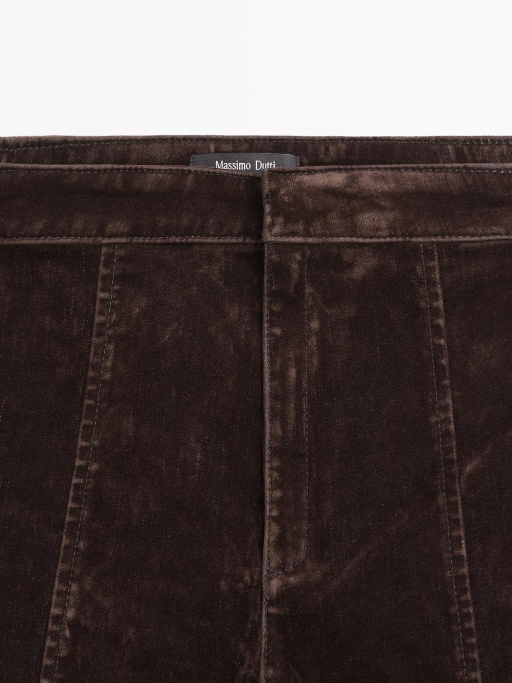 Flare fit high-waist flocked jeans