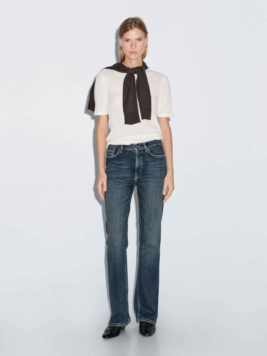 High-waist boot-cut jeans