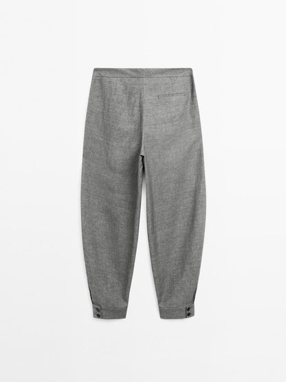 Sarouel trousers with button details