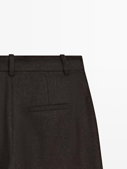 Wool blend flannel trousers